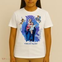Virgin Mary Angel Religious Gift Art T-Shirt thumb 4