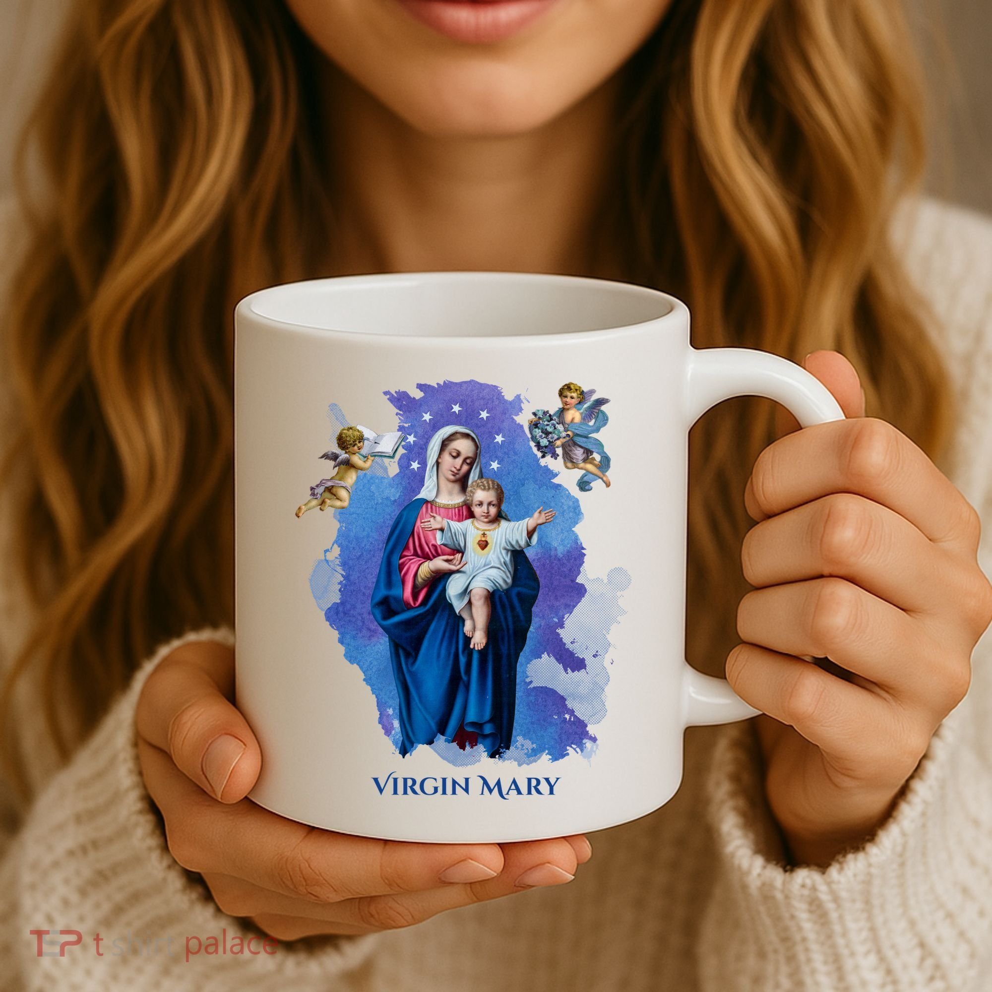 Virgin Mary Angel Religious Gift Art Coffee Mug