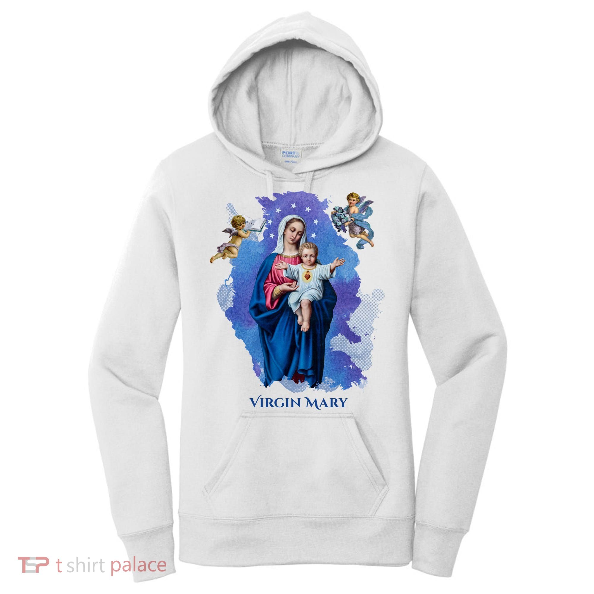 Virgin Mary Angel Religious Gift Art Women's Hoodie