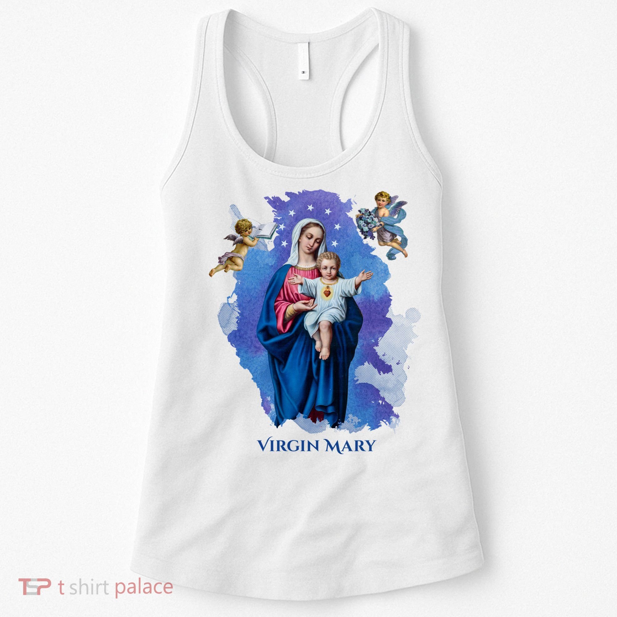Virgin Mary Angel Religious Gift Art Women's Tank Top