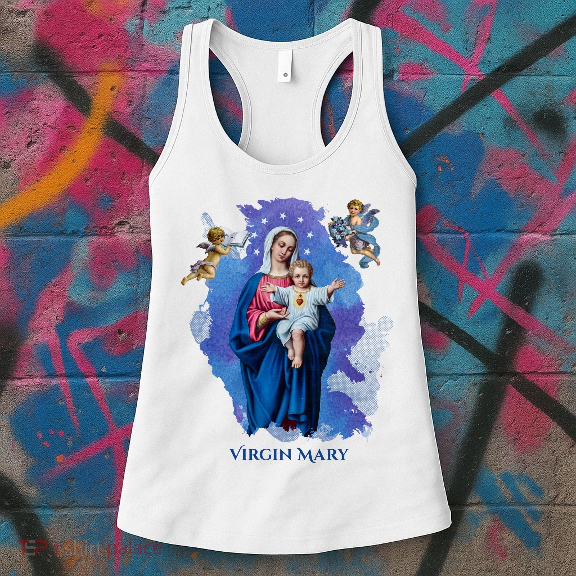 Virgin Mary Angel Religious Gift Art Women's Tank Top