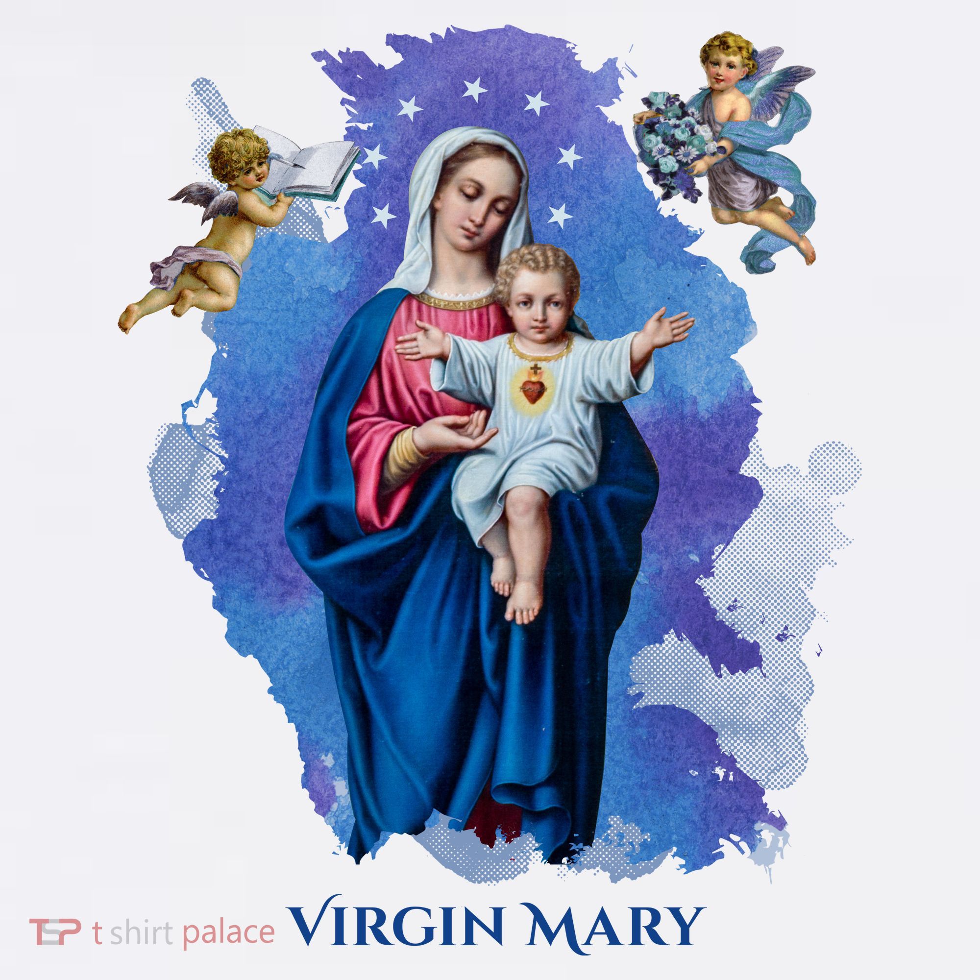 Virgin Mary Angel Religious Gift Art Women's Tank Top