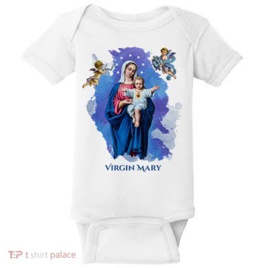 Virgin Mary Angel Religious Gift Art Baby Bodysuit