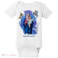 Virgin Mary Angel Religious Gift Art Baby Bodysuit thumb 0