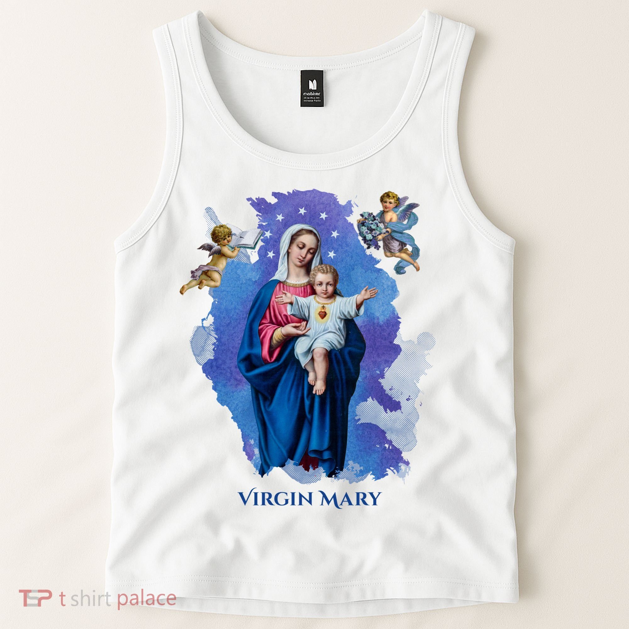 Virgin Mary Angel Religious Gift Art Tank Top