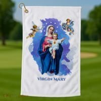 Virgin Mary Angel Religious Gift Art Golf Towel thumb 1