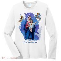 Virgin Mary Angel Religious Gift Art Women's Long Sleeve Shirt thumb 0
