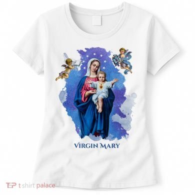 Virgin Mary Angel Religious Gift Art Women's T-Shirt