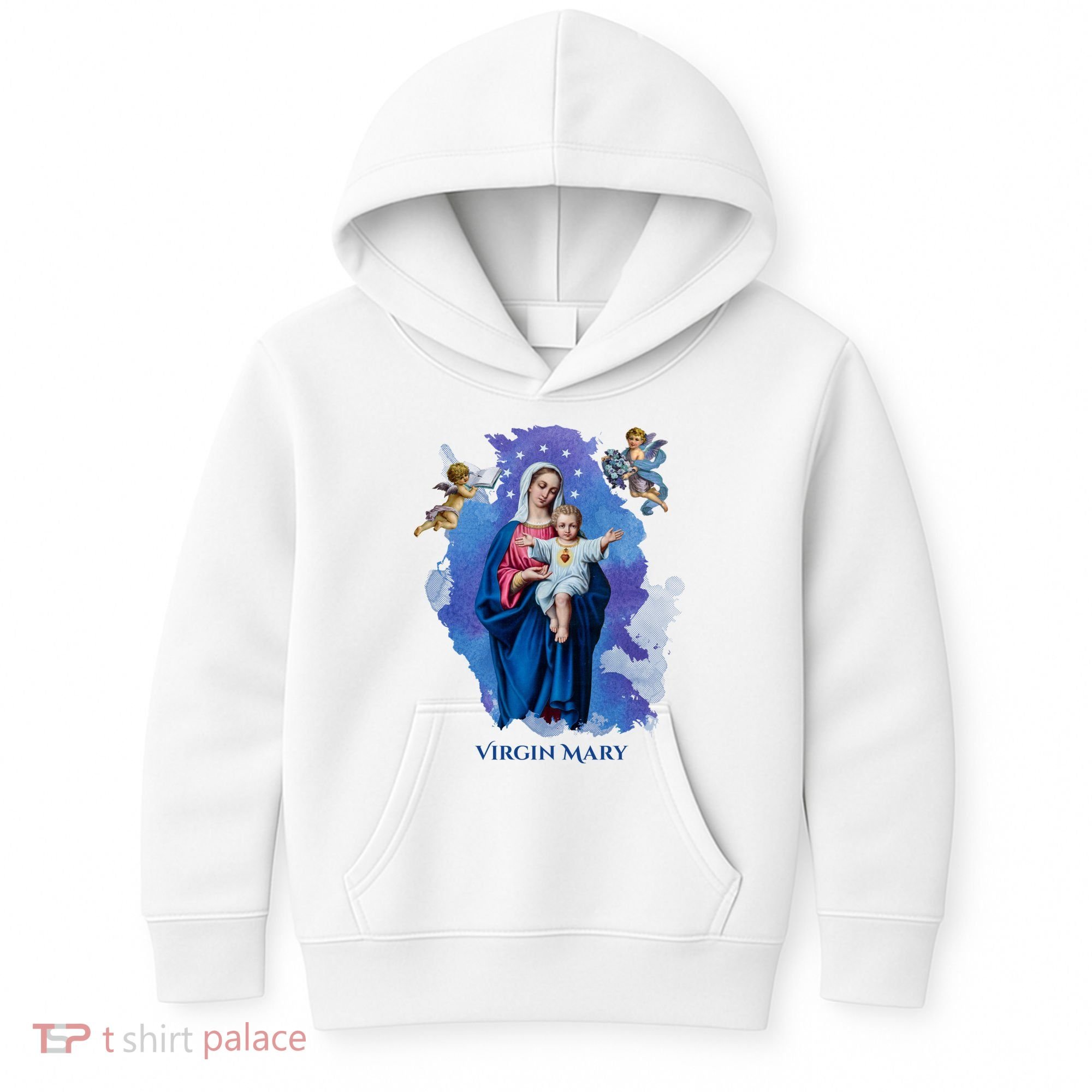 Virgin Mary Angel Religious Gift Art Kids Hoodie