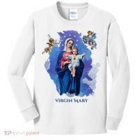 Virgin Mary Angel Religious Gift Art Kids Long Sleeve Shirt thumb 0