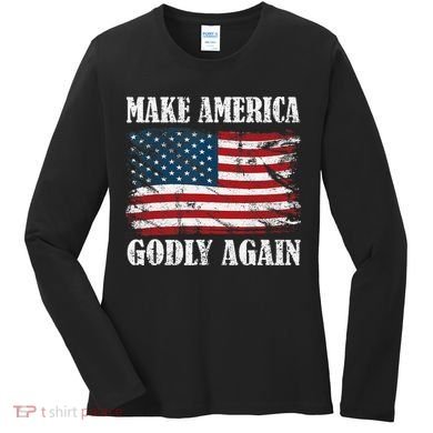 Vintage Make America Godly Again Women's Long Sleeve Shirt