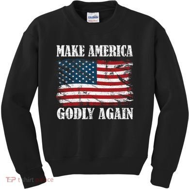 Vintage Make America Godly Again Kids Sweatshirt