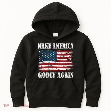 Vintage Make America Godly Again Kids Hoodie