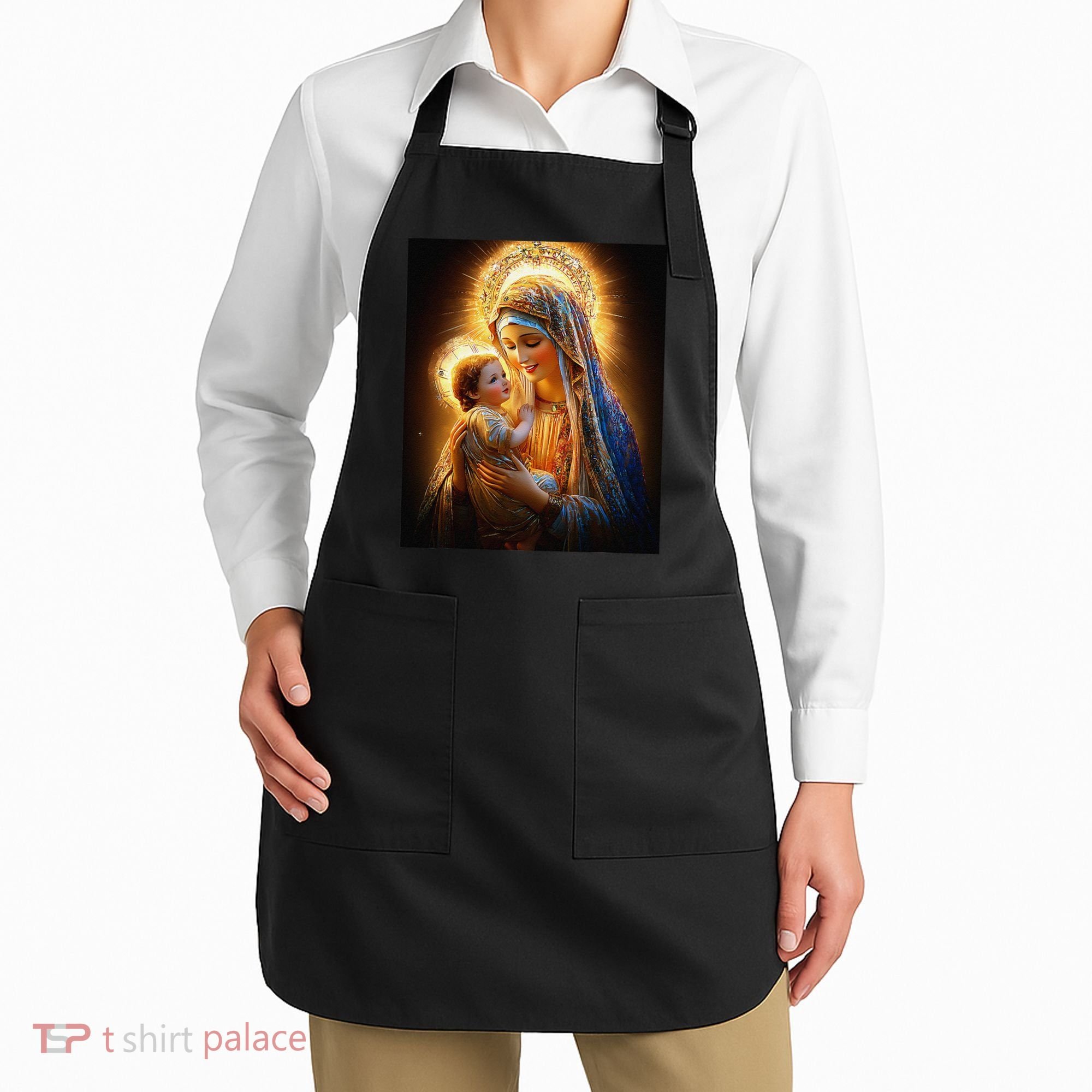 Virgin Mary and Baby Jesus Catholic Madonna and Child Gift Apron