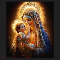 Virgin Mary and Baby Jesus Catholic Madonna and Child Gift Beanie thumb 2