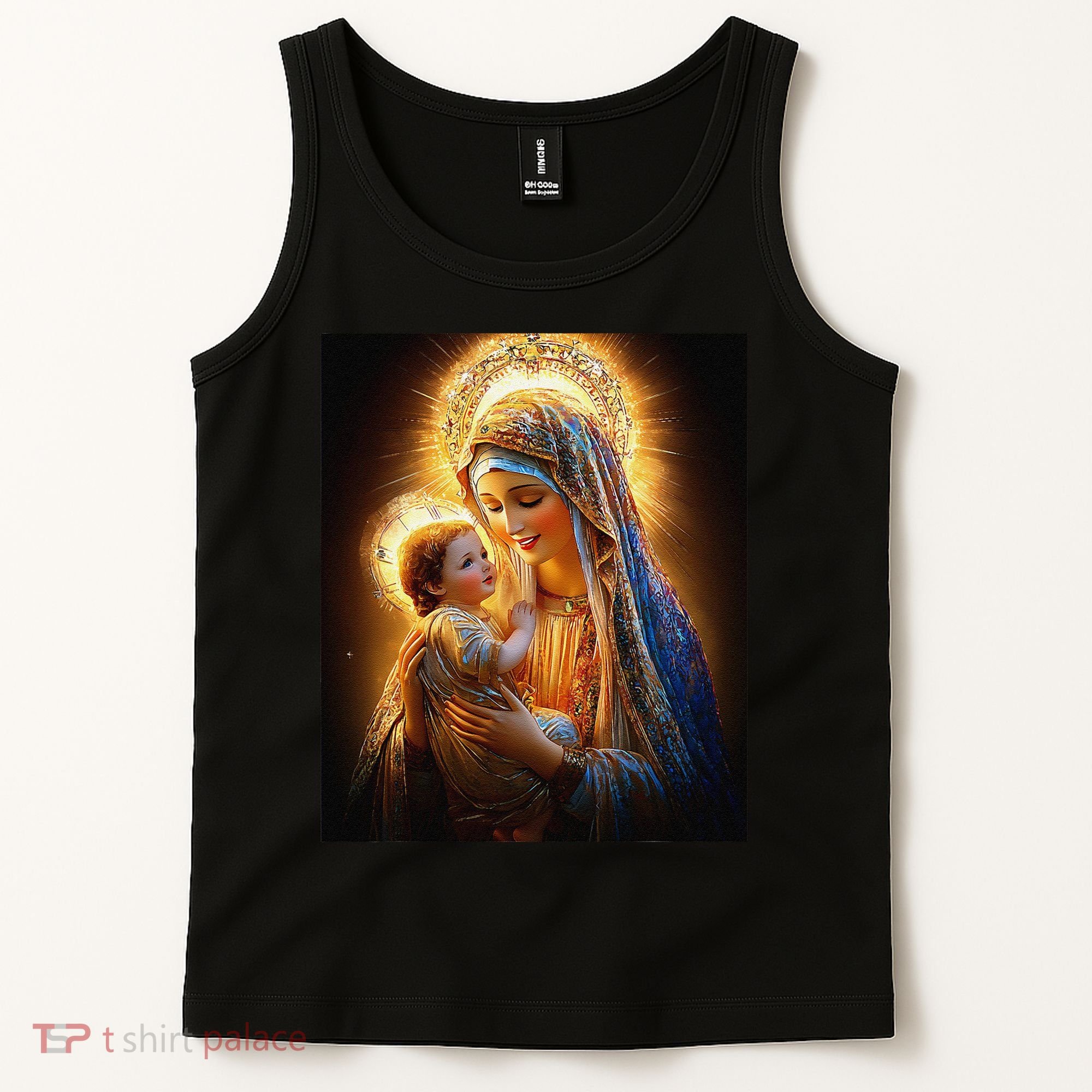 Virgin Mary and Baby Jesus Catholic Madonna and Child Gift Tank Top