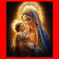Virgin Mary and Baby Jesus Catholic Madonna and Child Gift Santa Hat thumb 1
