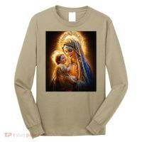 Virgin Mary and Baby Jesus Catholic Madonna and Child Gift Long Sleeve Shirt thumb 0