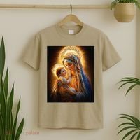 Virgin Mary and Baby Jesus Catholic Madonna and Child Gift T-Shirt thumb 2