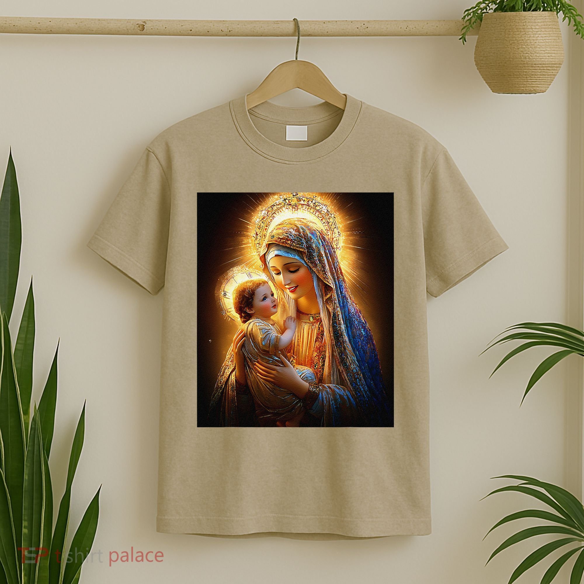 Virgin Mary and Baby Jesus Catholic Madonna and Child Gift T-Shirt