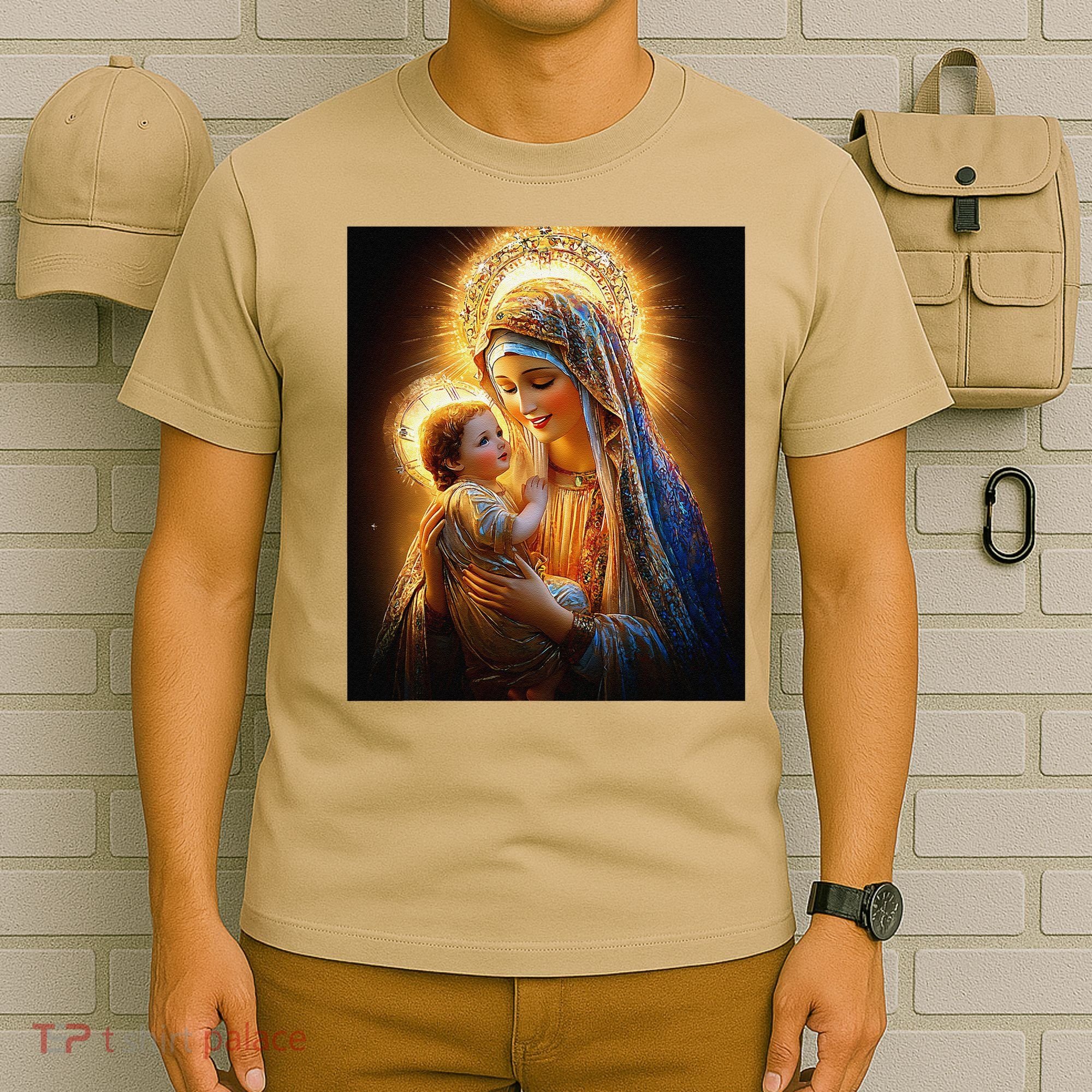 Virgin Mary and Baby Jesus Catholic Madonna and Child Gift T-Shirt