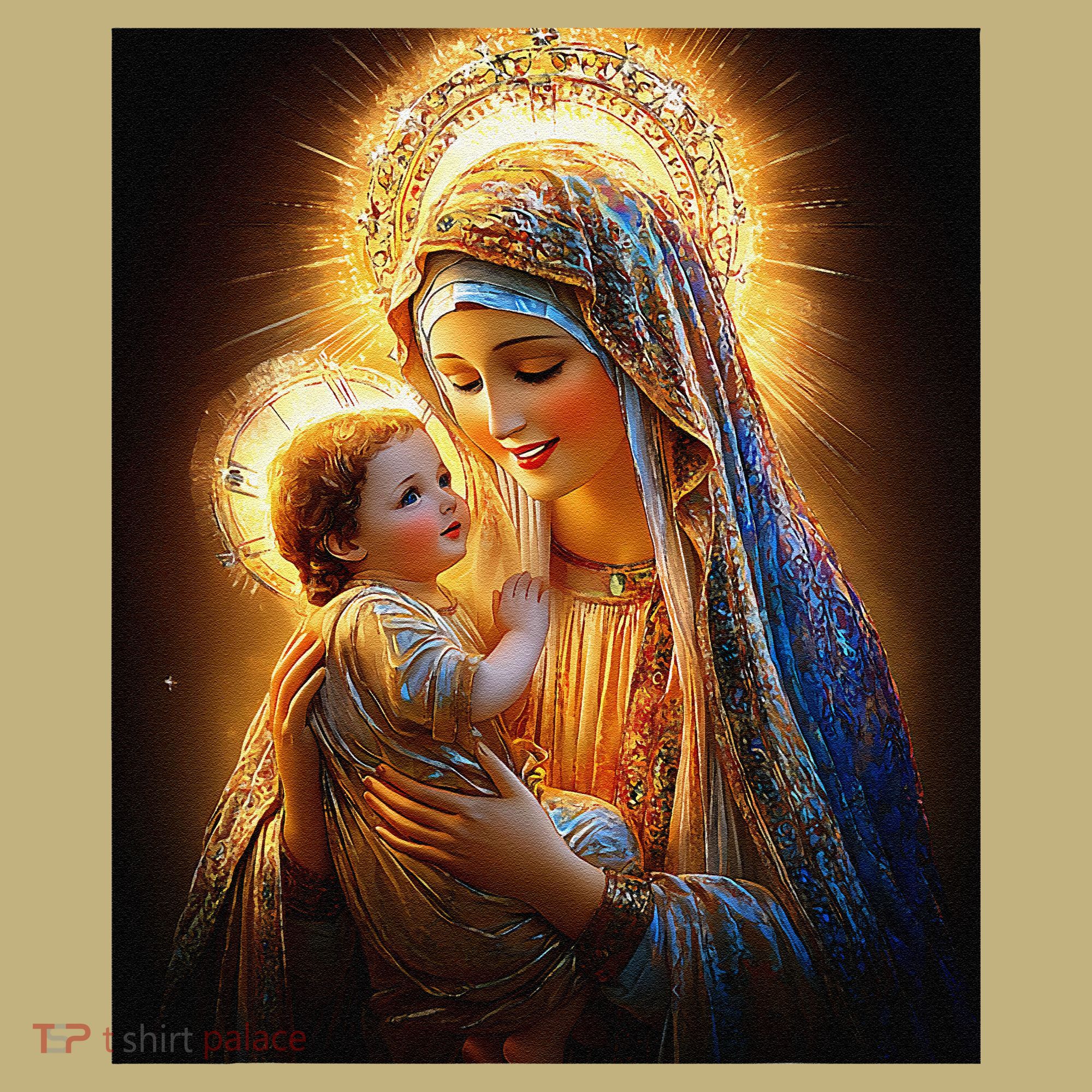 Virgin Mary and Baby Jesus Catholic Madonna and Child Gift Polo