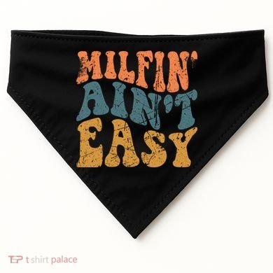 Vintage Milfin AinT Easy Funny Mom Cute Gift USA-Made Doggie Bandana
