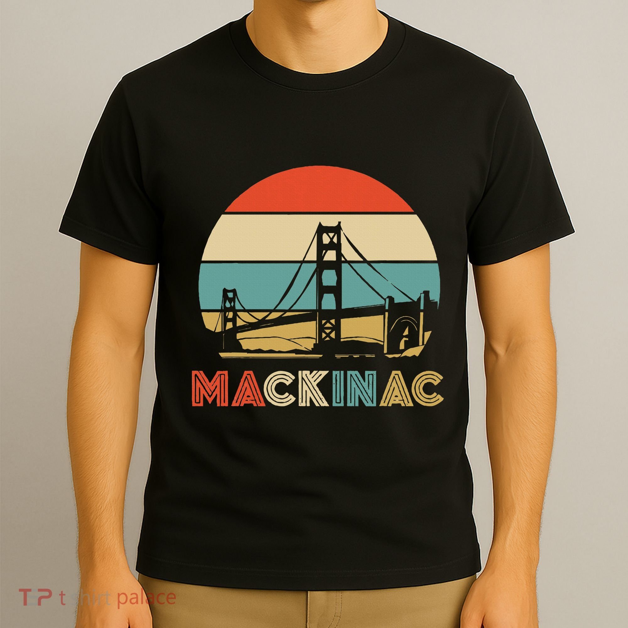 Vintage Mackinac Bridge Island Mackinaw City Retro Michigan T-Shirt