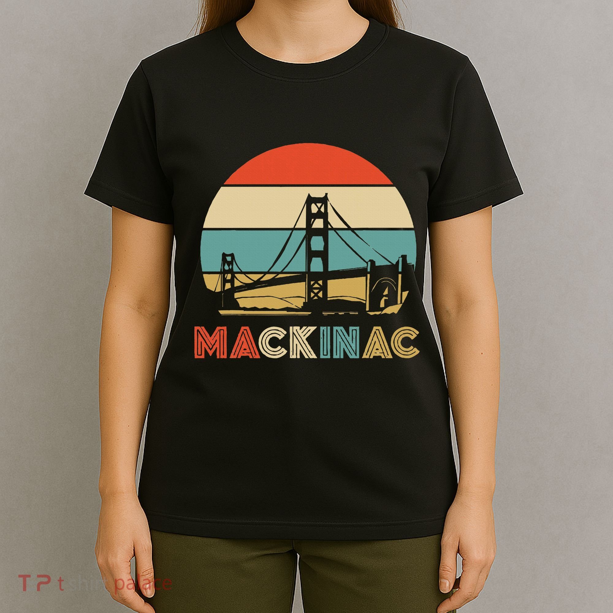 Vintage Mackinac Bridge Island Mackinaw City Retro Michigan T-Shirt