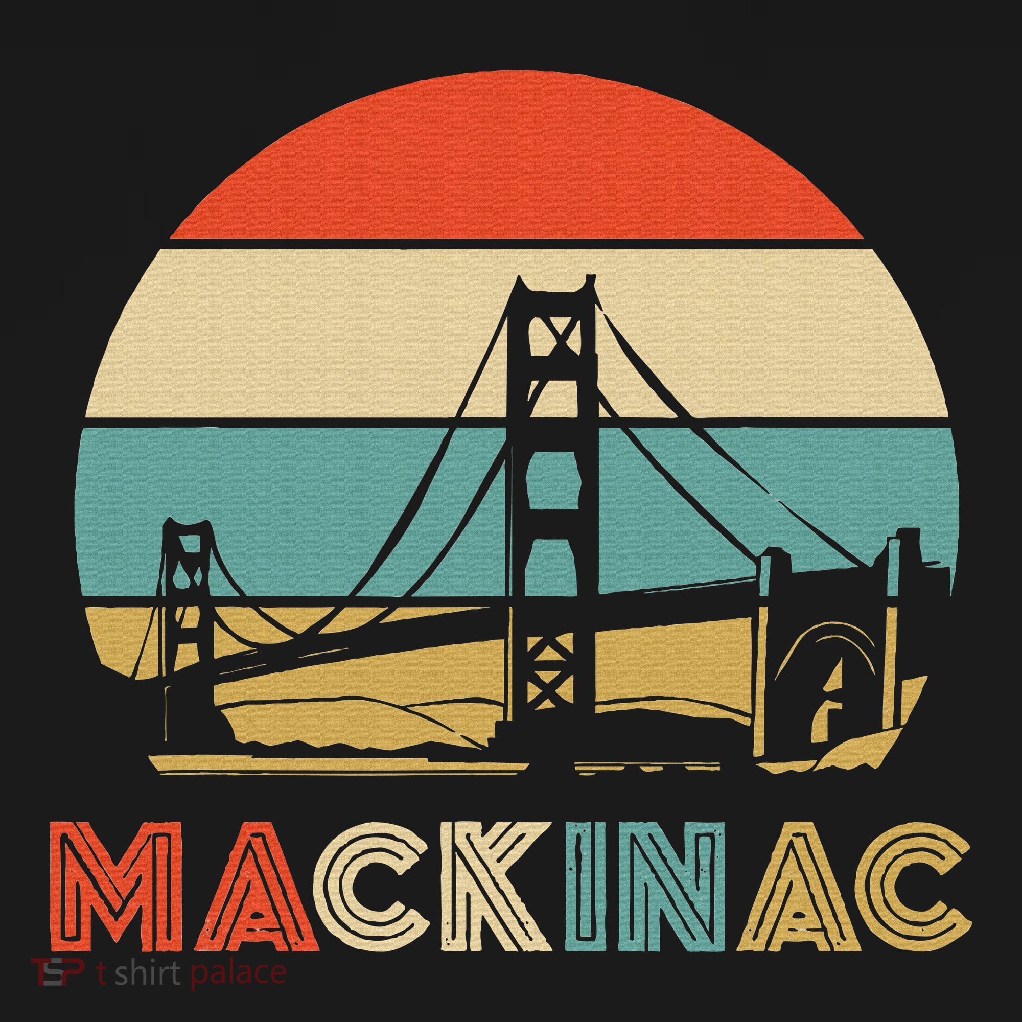 Vintage Mackinac Bridge Island Mackinaw City Retro Michigan T-Shirt