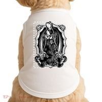 Virgin Mary Black White Bandana Print Chicano Art Cholo Doggie Tank thumb 0