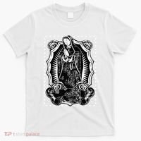 Virgin Mary Black White Bandana Print Chicano Art Cholo T-Shirt thumb 0