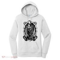 Virgin Mary Black White Bandana Print Chicano Art Cholo Women's Hoodie thumb 0