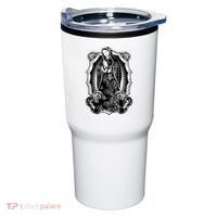 Virgin Mary Black White Bandana Print Chicano Art Cholo Tumbler thumb 0