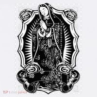 Virgin Mary Black White Bandana Print Chicano Art Cholo Mousepad thumb 1