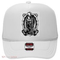 Virgin Mary Black White Bandana Print Chicano Art Cholo Hat thumb 0