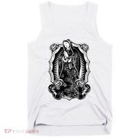 Virgin Mary Black White Bandana Print Chicano Art Cholo Tank Top thumb 0