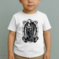 Virgin Mary Black White Bandana Print Chicano Art Cholo Toddler T-Shirt thumb 2