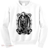 Virgin Mary Black White Bandana Print Chicano Art Cholo Kids Sweatshirt thumb 0