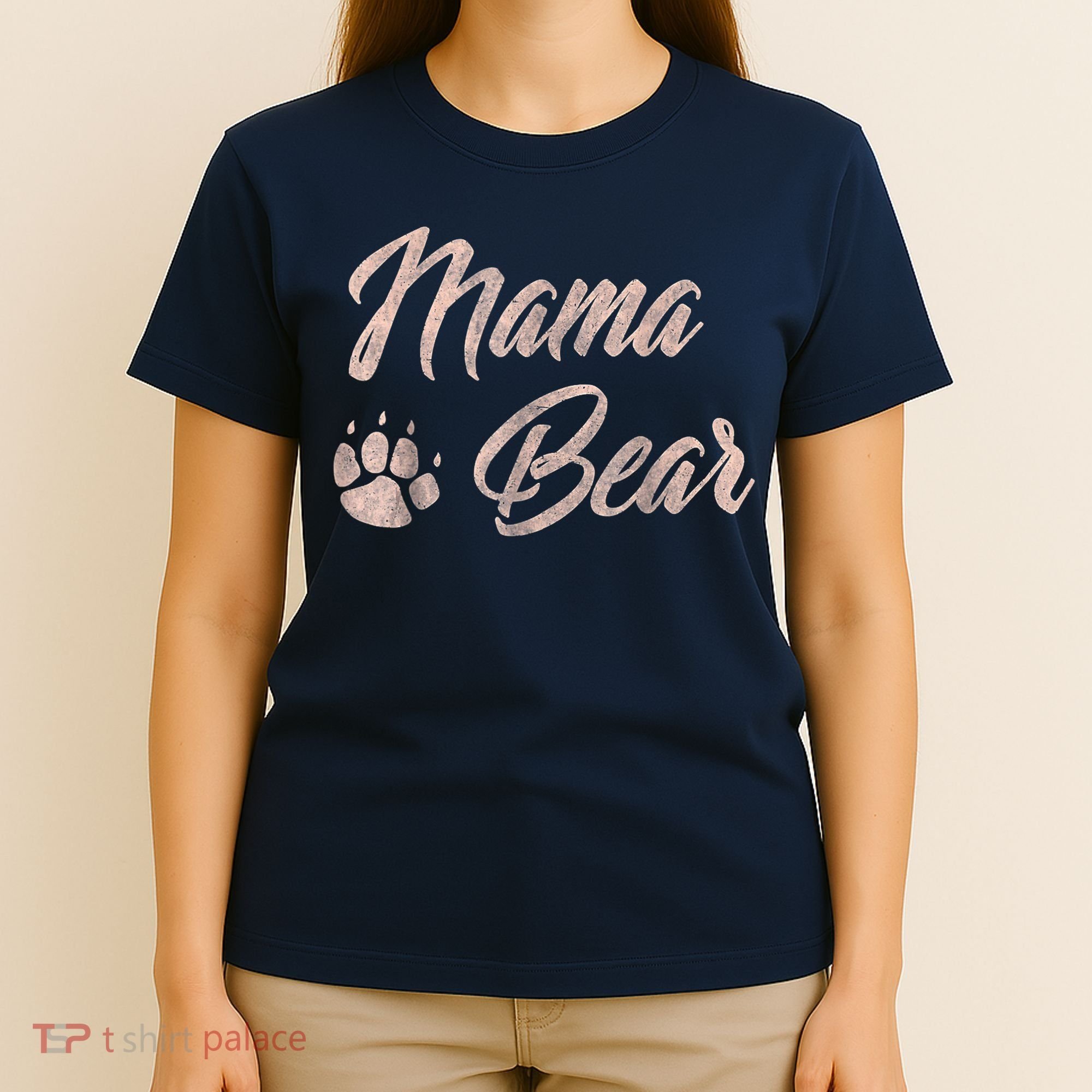 Vintage Mama Bear Paw Funny Mothers Day Mommy Grandma Aunt T-Shirt