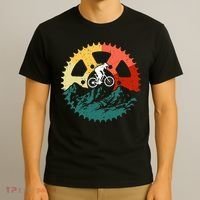 Vintage Mountain Biking Art For Mountain Biker Men Women T-Shirt thumb 3