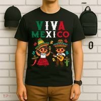 Viva Mexico Boy Girl Maracas Guitar Mexican Independence T-Shirt thumb 6