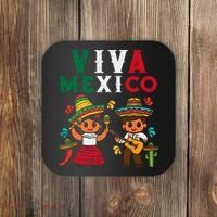 Viva Mexico Boy Girl Maracas Guitar Mexican Independence Coaster thumb 0