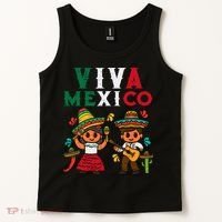 Viva Mexico Boy Girl Maracas Guitar Mexican Independence Tank Top thumb 2