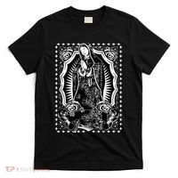 Virgin Mary Black White Bandana Print Chicano Art Cholo T-Shirt thumb 0