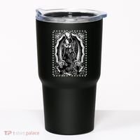 Virgin Mary Black White Bandana Print Chicano Art Cholo Tumbler thumb 0