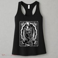 Virgin Mary Black White Bandana Print Chicano Art Cholo Women's Tank Top thumb 3