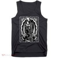 Virgin Mary Black White Bandana Print Chicano Art Cholo Tank Top thumb 0