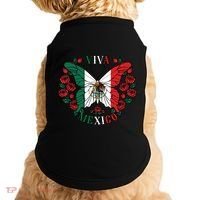Viva Mexico Butterfly Rose Mexican Independence Doggie Tank thumb 0