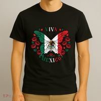 Viva Mexico Butterfly Rose Mexican Independence T-Shirt thumb 3